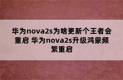 华为nova2s为啥更新个王者会重启 华为nova2s升级鸿蒙频繁重启